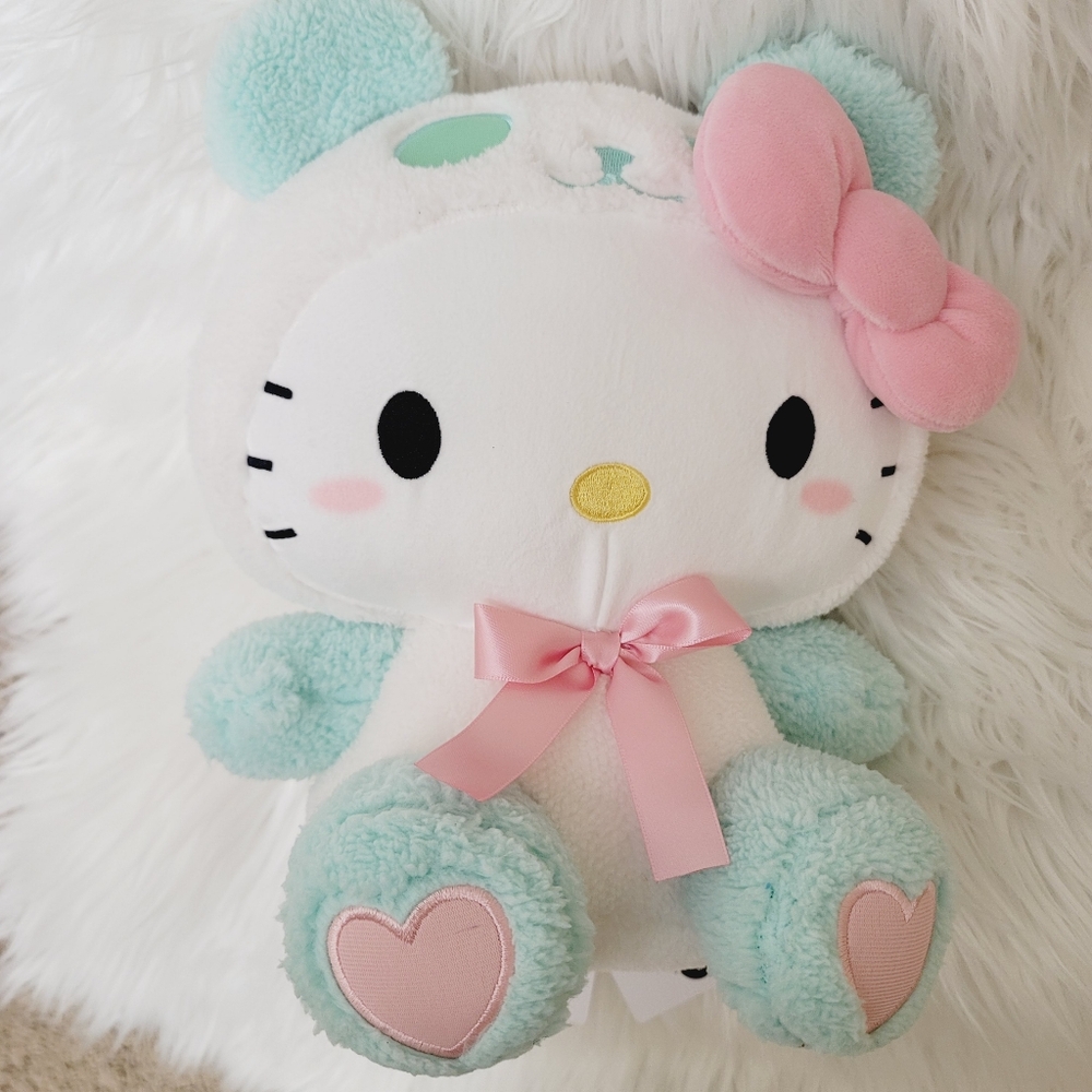 SANRIO Hello Kitty Plush PANDA COSTUME green And Pink
